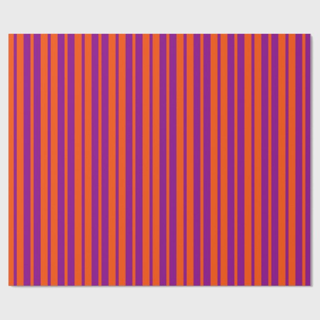 Orange Purple Stylish Stripes Pattern Design  Wrapping Paper (Flat)