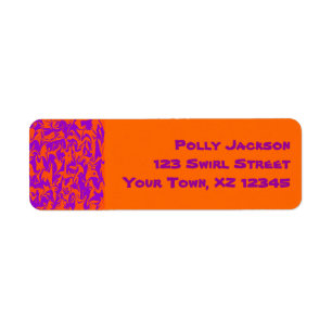 Orange & Purple Swirl Return Address Label