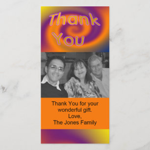 orange purple thank you card