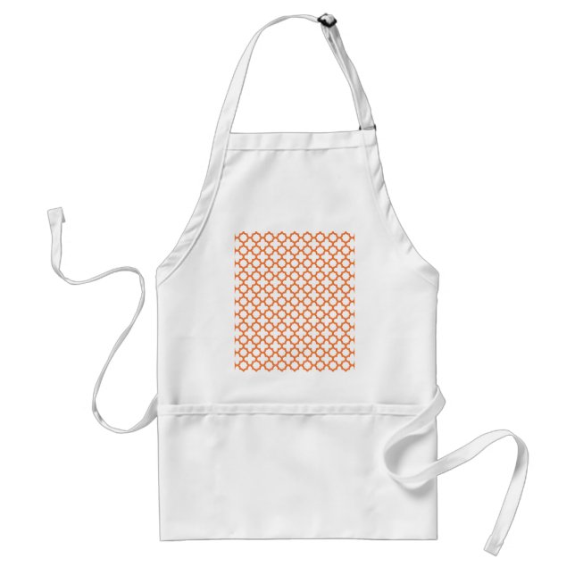 Orange Quatrefoil Pattern Standard Apron (Front)