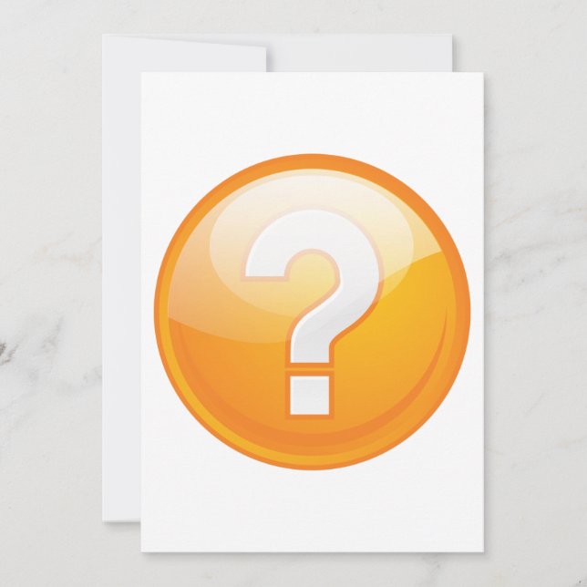Orange Question Mark Bold Modern Symbol Invitation (Front)