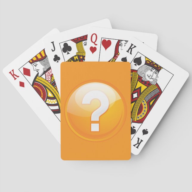Orange Question Mark Bold Modern Symbol Playing Cards (Back)