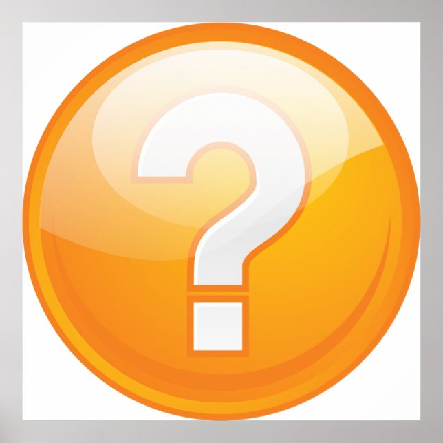 Orange Question Mark Bold Modern Symbol Poster (Front)
