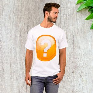 Orange Question Mark Mens T-Shirt