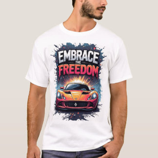 🏁 Orange Racer Embrace Freedom Splash Art T-Shirt