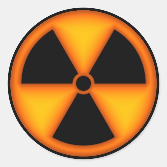 Orange Radiation Symbol Sticker (Front)
