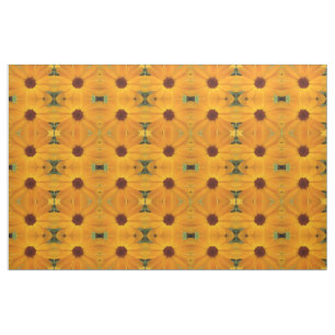 Orange Rain Daisy Floral Patterned Fabric