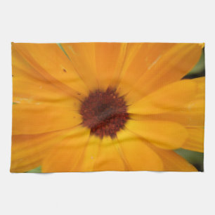 Orange Rain Daisy Kitchen Towel