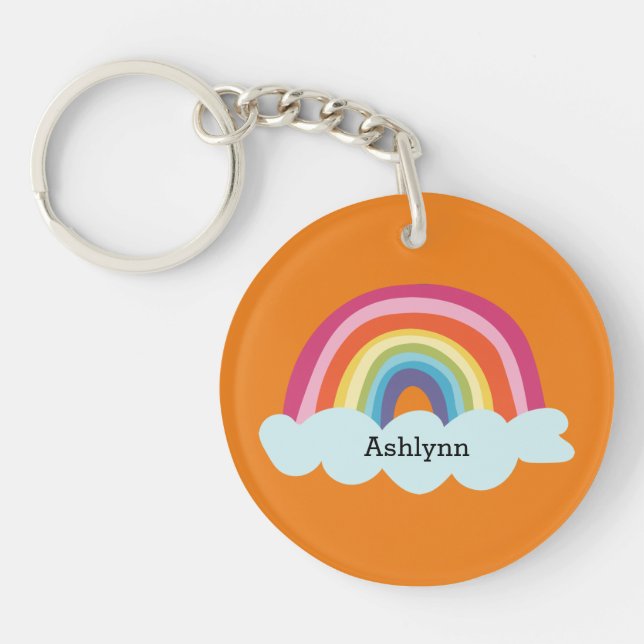Orange Rainbow Acrylic Keychain (Front)
