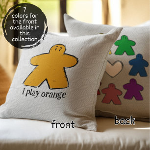 Orange Rainbow Meeple Board Game Love  Cushion