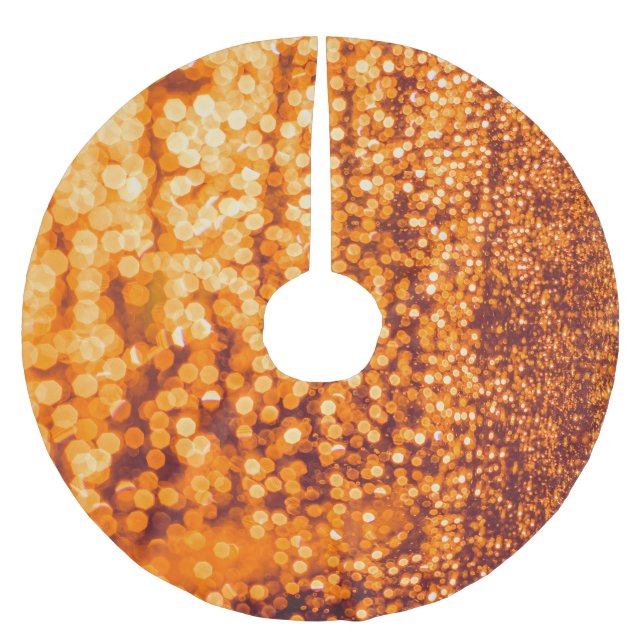 Orange raindrops on glass, abstract background. brushed polyester tree skirt (Front)