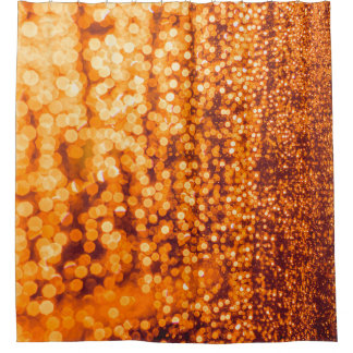 Orange raindrops on glass, abstract background. shower curtain