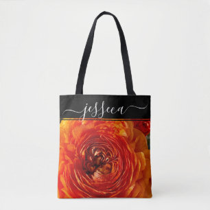 Orange Ranunculus Personalised Tote Bag