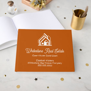 Orange Real Estate Company Custom Open House Guest Book