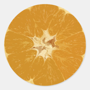 orange. realistic. classic round sticker