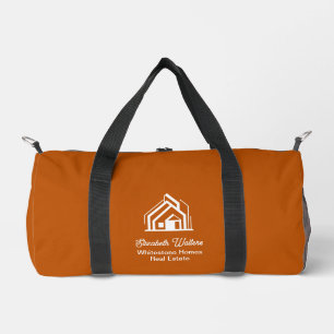 Orange Realtor Custom Real Estate Company Duffle Bag