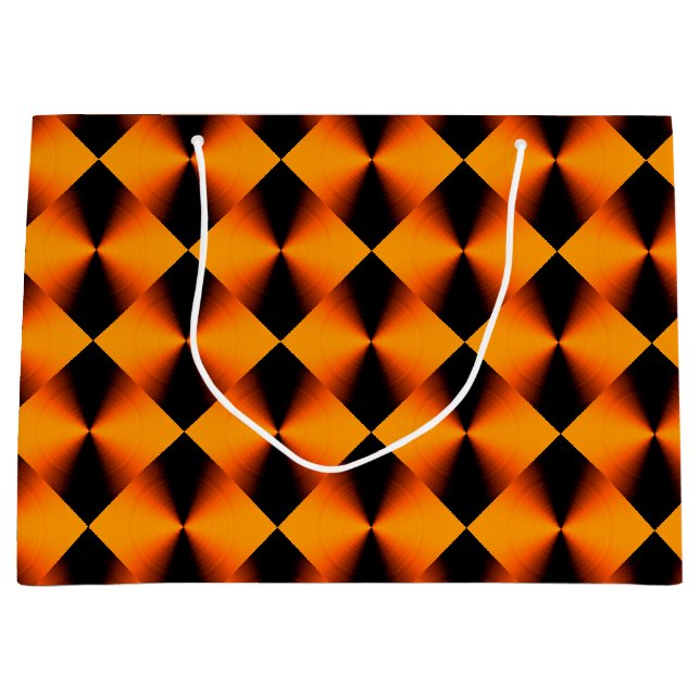 Orange Red and Black Pattern Large Gift Bag (Front)