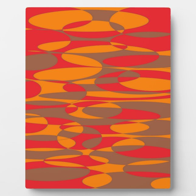Orange, red and brown elliptical design plaque (Front)