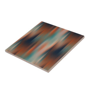 orange red and teal streaks ceramic tile