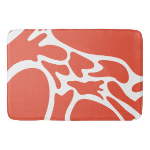 Orange Red and White Bath Mat