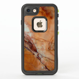 Orange Red and White Italian Marble