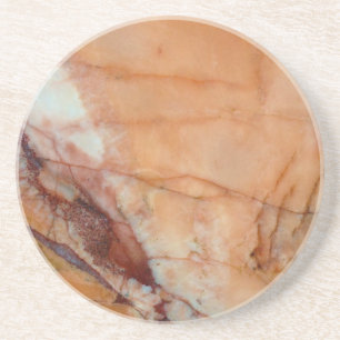 Orange Red and White Marble Coaster