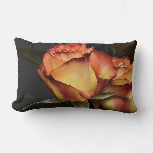 Orange, Red and Yellow Roses Lumbar Cushion