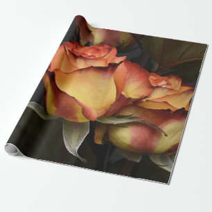Orange, Red and Yellow Roses Wrapping Paper