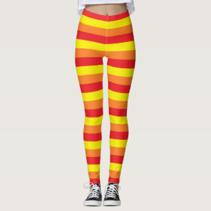 Orange, Red and Yellow Stripes Leggings