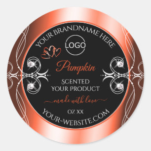 Orange Red Black Product Labels Ornaments Add Logo
