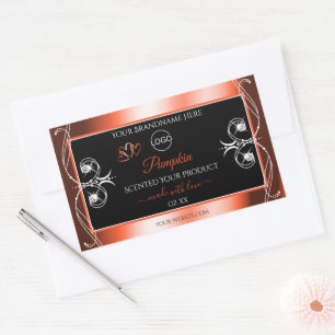 Orange Red Black Product Labels Ornaments Add Logo