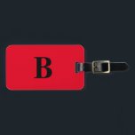 Orange Red Bright Colourful Monogram Name Custom Luggage Tag<br><div class="desc">Monogrammed initial and also personal details like name,  address,  phone number and email all of which you can edit. Designed with attractive solid orange colour background,  you can change the colour if you wish. Cool travel gift idea for him or her.</div>