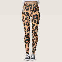 Orange Red Brown Black Leopard Animal Print