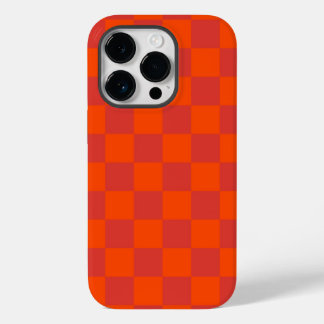 Orange Red Chequered Gingham Pattern Case-Mate iPhone 14 Pro Case