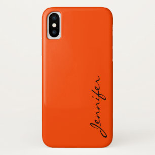 Orange-red colour background iPhone x case