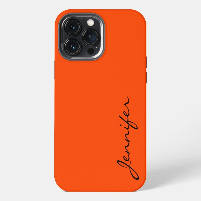 Orange-red colour background iPhone case (Back)