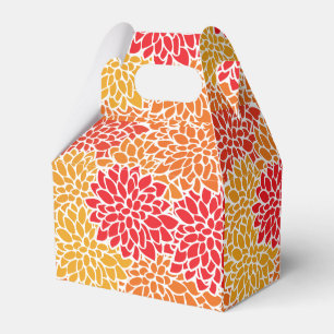 Orange Red Colourful Vintage 60s Flower Favour Box