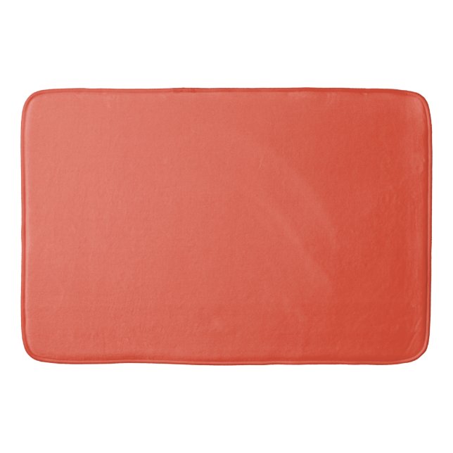 Orange Red #EC553E, Pale Copper Bath Mat (Front)