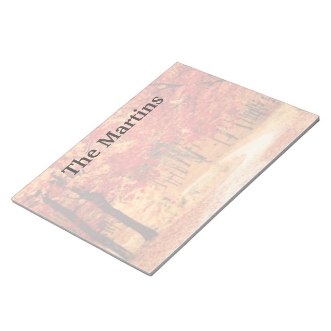 Orange Red Fall Trees Custom Notepad  (Angled)