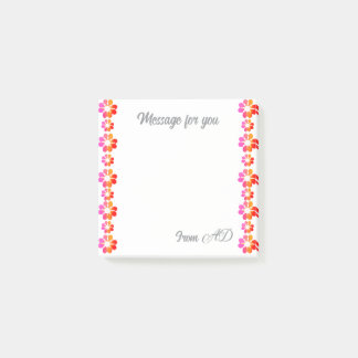 Orange Red Flower Post-it Notes