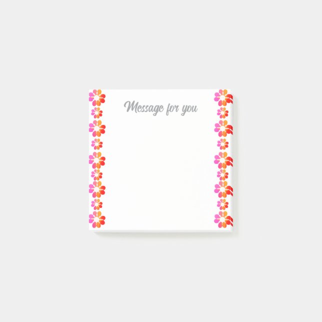 Orange Red Flower Post-it Notes (Front)