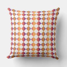 Orange Red Gradient Diamond Chequered Pattern
