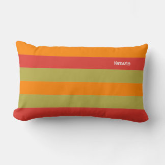Orange Red Green Striped Personalised Yoga Mat Lumbar Cushion