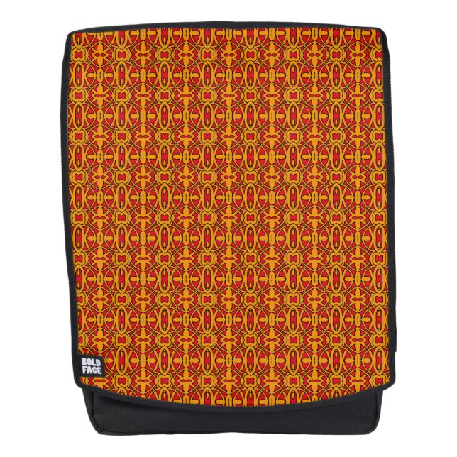 Orange & Red Hand Drawn Pattern Backpack (Front)