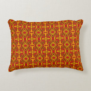 Orange & Red Hand Drawn Pattern Decorative Cushion