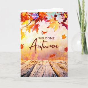 Orange Red Natural Autumn Season Card