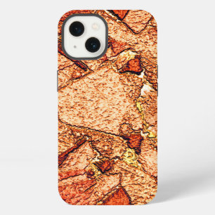 Orange red painted volcanic rock drawing iPhone 13 case