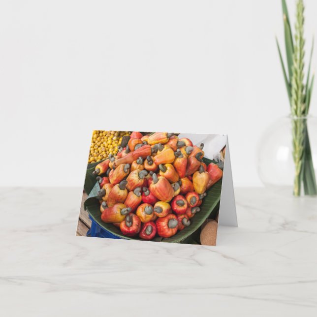 Orange Red Peppers at Farmers Vegetable Market Card (Front)