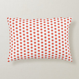 Orange Red Polka Dots White Custom Colours Girly Decorative Cushion