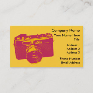 Orange & Red Pop Art Camera Business Card